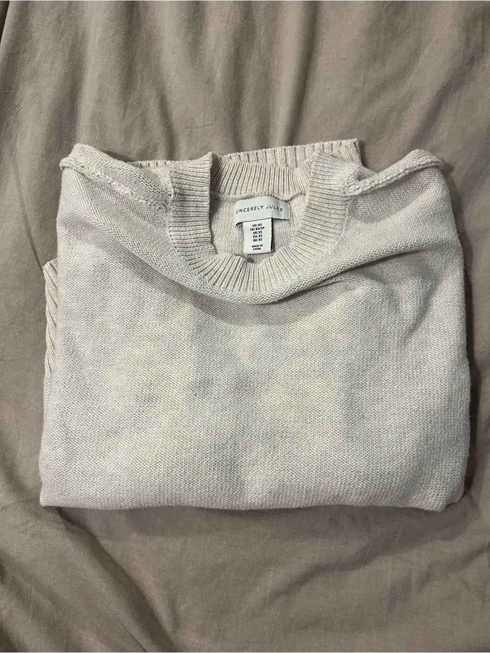 Sincerly Jules Light Cream Scoopneck Knit Sweater